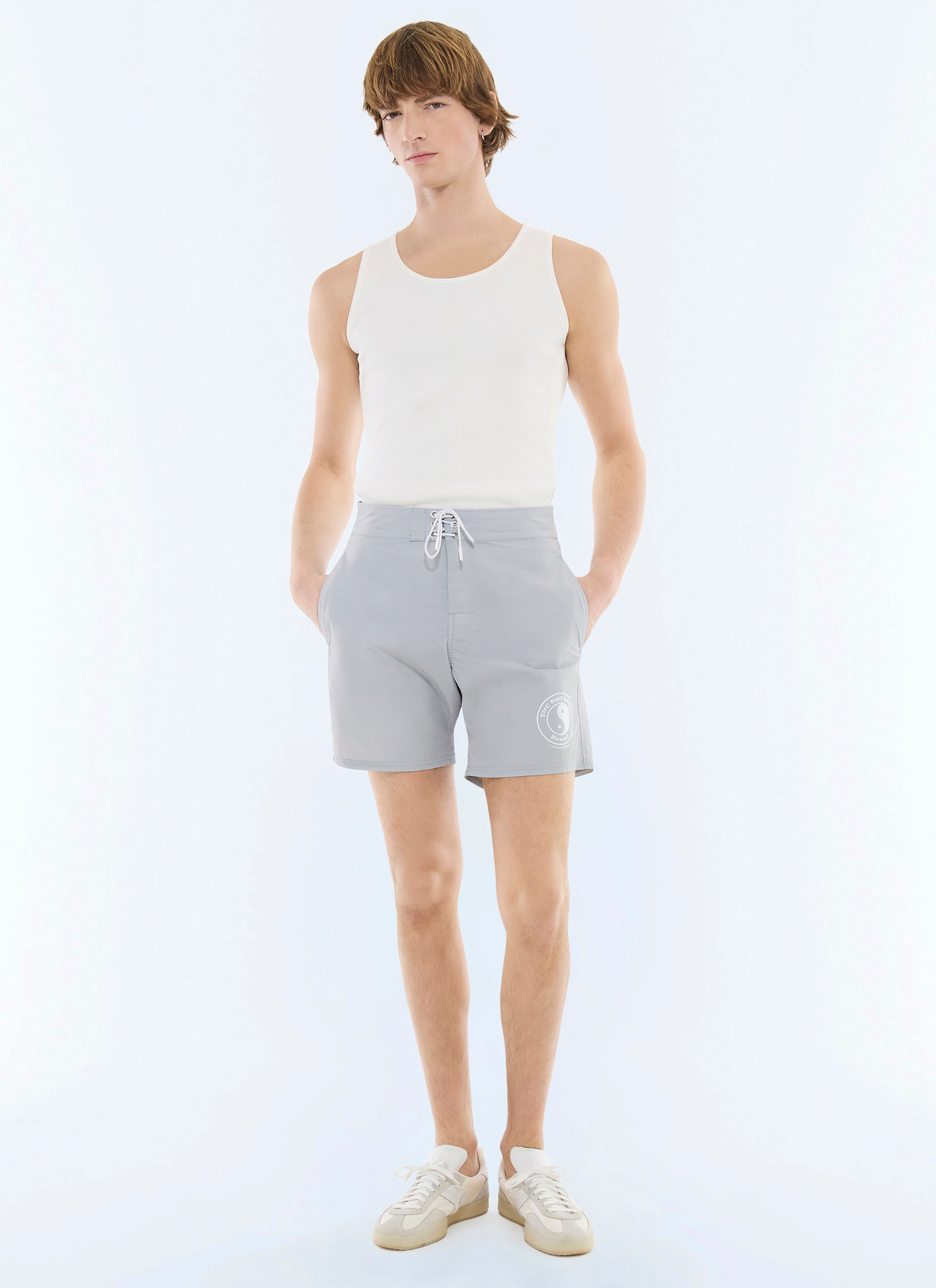 Men's grey swim Short Fursac - P3FURF-FP17-K002