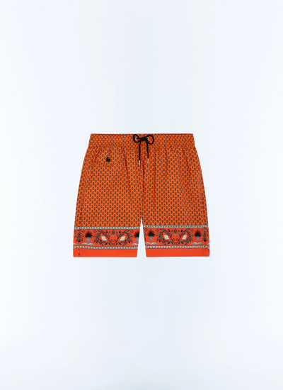 Men's orange recycled polyester swim Short Fursac - P3VAHI-JP15-E014