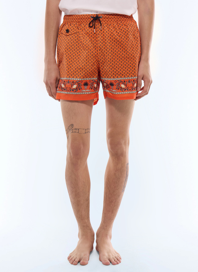 Men's swim Short orange recycled polyester Fursac - P3VAHI-JP15-E014