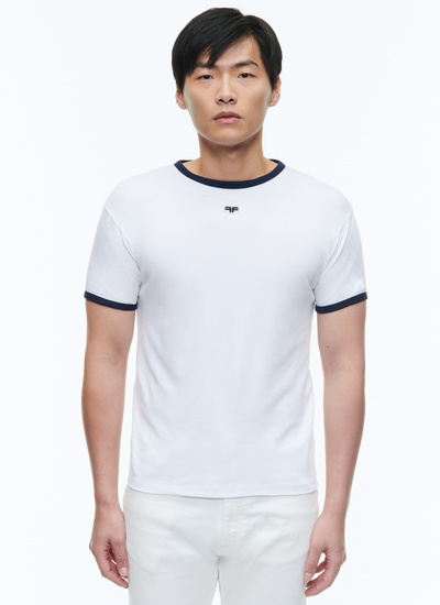 T-shirt homme blanc coton biologique interlock Fursac - J2DINK-DJ16-A001