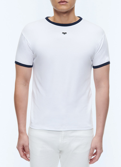 T-shirt homme blanc coton biologique interlock Fursac - J2DINK-DJ16-A001