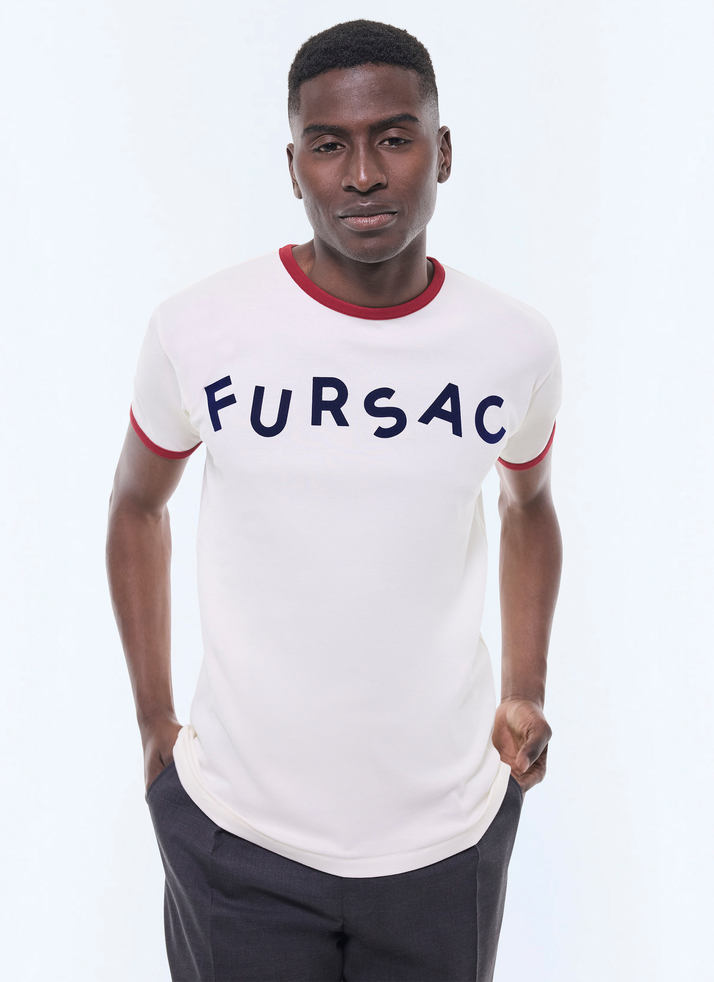 T-shirt homme blanc coton biologique Fursac - J2DINK-GJ02-A001