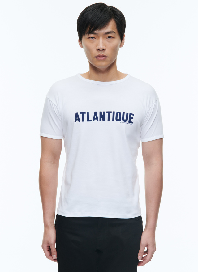 T-shirt homme blanc coton biologique Fursac - J2DINK-DJ23-A001