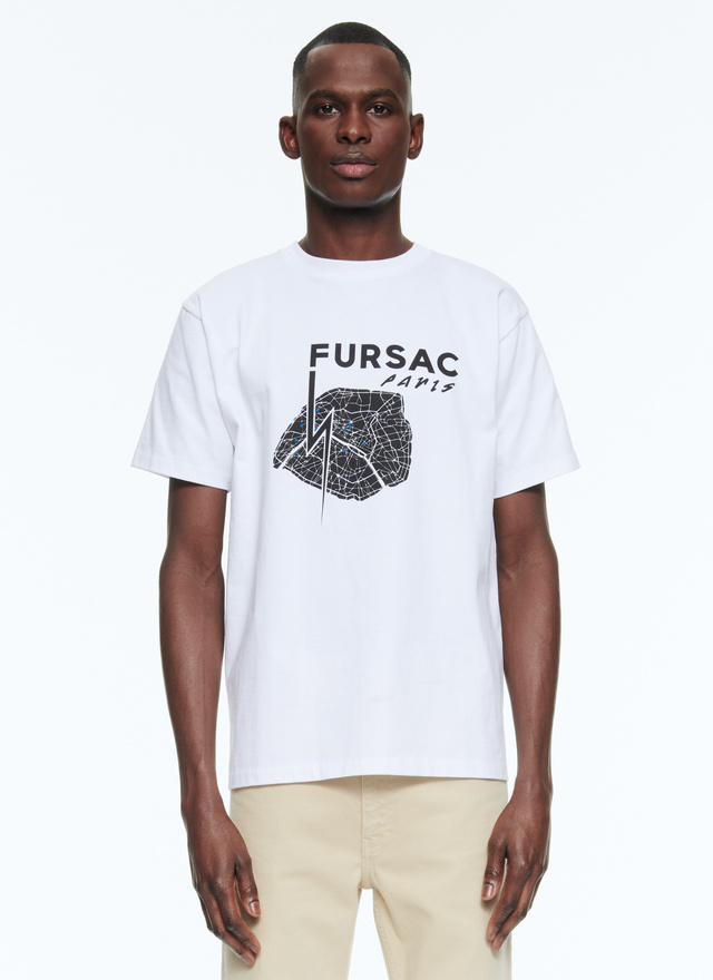 T-shirt blanc homme Fursac - 23EJ2VETA-BJ14/01