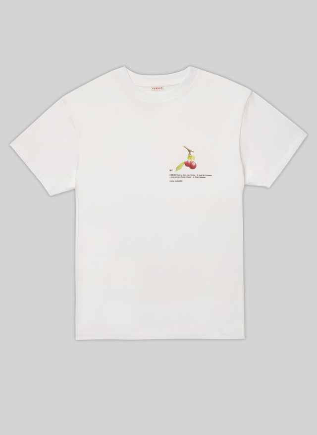 T-shirt homme blanc coton Fursac - 22EJ2VETA-VJ09/01