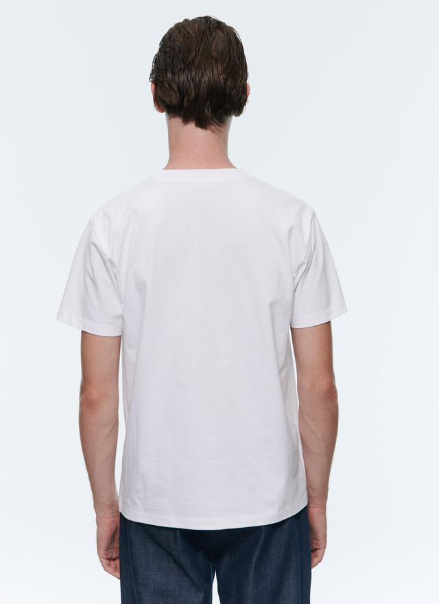 T-shirt blanc homme coton Fursac - 22HJ2VETA-AJ10/01