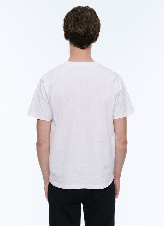 T-shirt blanc homme coton Fursac - 22HJ2VETA-AJ08/01