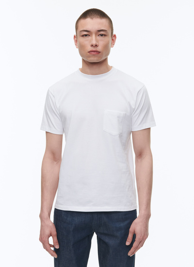 T-shirt homme blanc coton Fursac - J2ATEE-VJ12-01