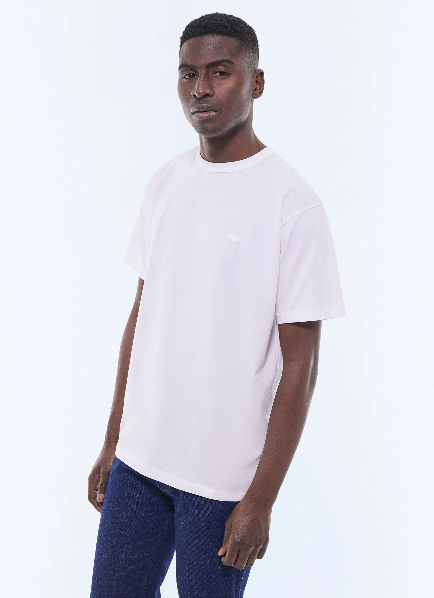 T-shirt homme blanc jersey de coton biologique Fursac - J2CETA-EJ17-A001