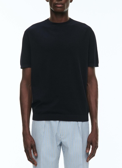 T-shirt homme bleu marine coton Fursac - A2SATI-SA01-30