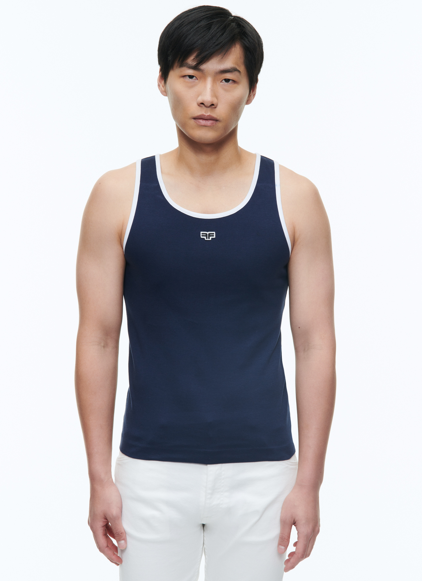 T-shirt homme bleu marine coton biologique Fursac - J2DEDD-DJ16-D030