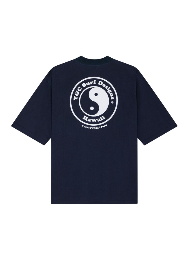 T-shirt bleu marine homme jersey de coton biologique Fursac - J2FAWA-FJ16-D030