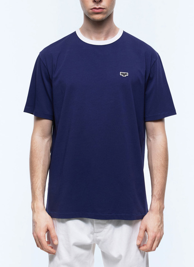T-shirt homme bleu marine jersey de coton biologique Fursac - J2CETA-EJ12-D030