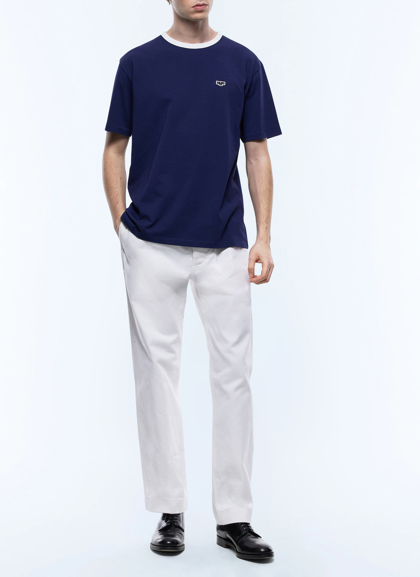 T-shirt bleu marine homme Fursac - J2CETA-EJ12-D030