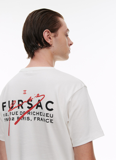 T-shirt homme ecru jersey de coton Fursac - 22HJ2ARRU-AJ17/02
