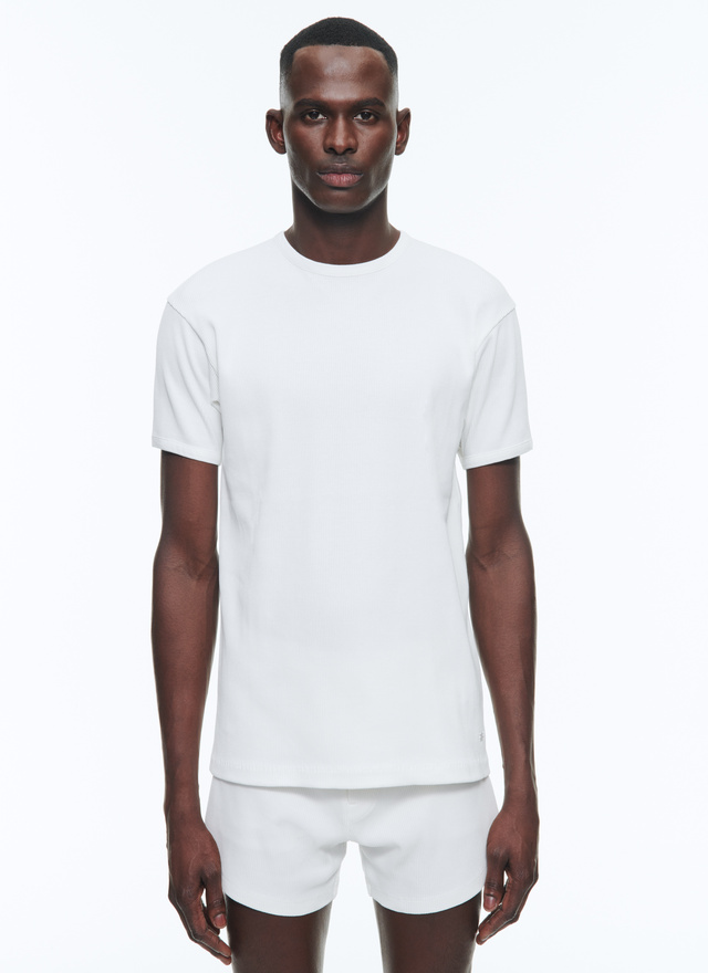 T-shirt homme ecru jersey de coton Fursac - J2DING-DJ01-A002