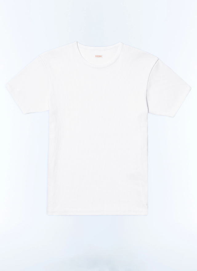 T-shirt blanc homme jersey de coton Fursac - J2DING-DJ01-A002