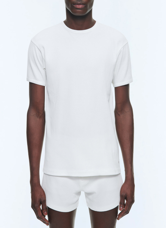 T-shirt homme ecru jersey de coton Fursac - J2DING-DJ01-A002