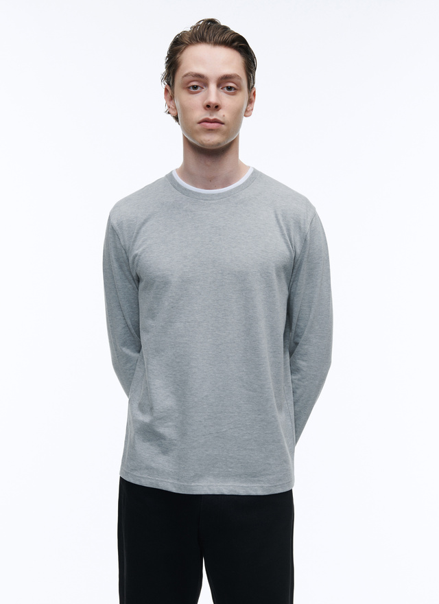 T-shirt homme gris jersey de coton Fursac - 22HJ2ADOU-AJ11/29
