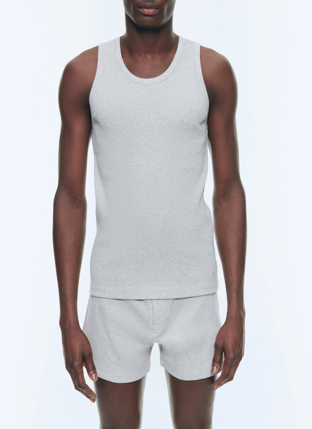 T-shirt homme gris jersey de coton Fursac - J2DEDE-DJ01-B017