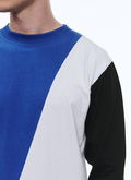 T-shirt tricolore en jersey de coton - 23EJ2BLOC-BJ16/47
