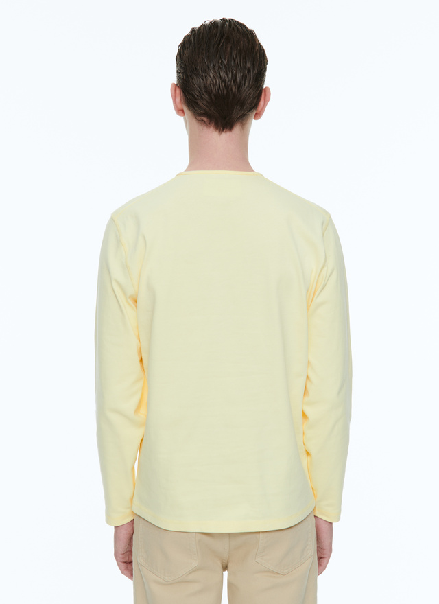 T-shirt jaune homme jersey de coton Fursac - 23EJ2BOPA-AJ16/53