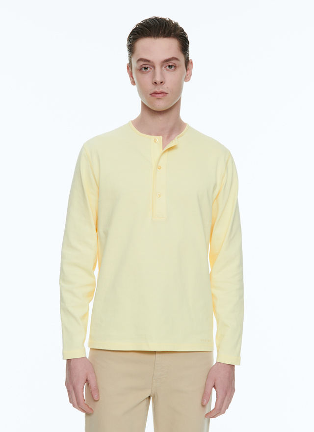 T-shirt homme jaune jersey de coton Fursac - 23EJ2BOPA-AJ16/53