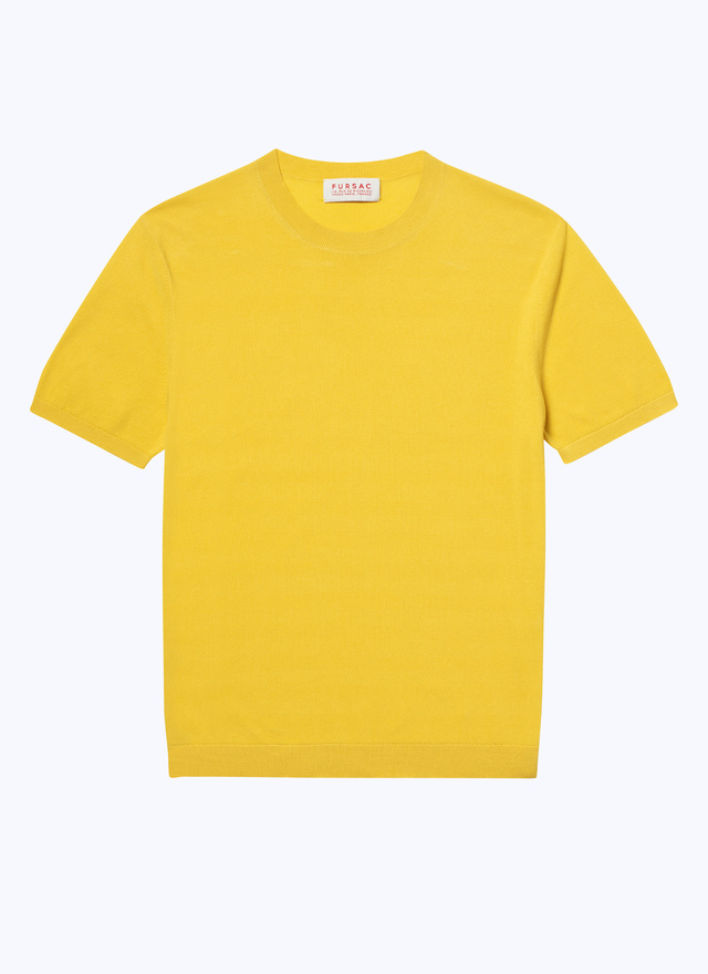 T-shirt jaune homme coton mercerisé Fursac - A2SATI-SA01-52