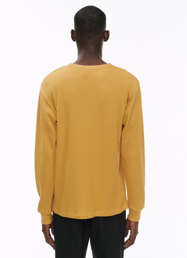 T-shirt jaune homme jersey de coton Fursac - 22HJ2ABEI-AJ18/50