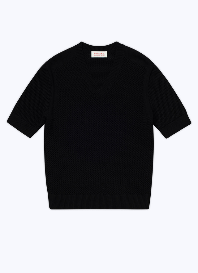 T-shirt noir homme laine et coton Fursac - A2BAJE-BA02-20