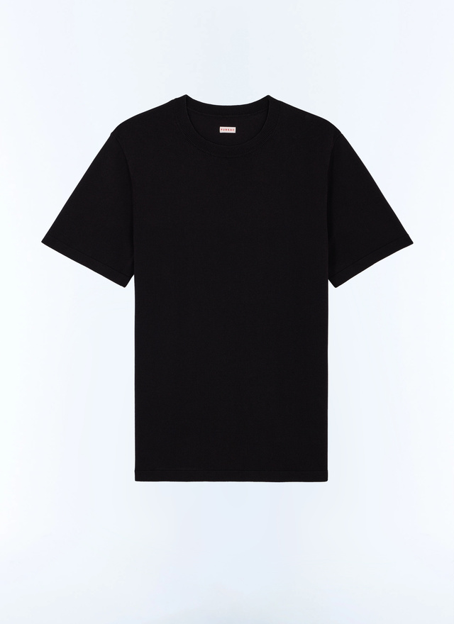 T-shirt noir homme coton biologique et viscose Fursac - A2JSOI-JA24-B020