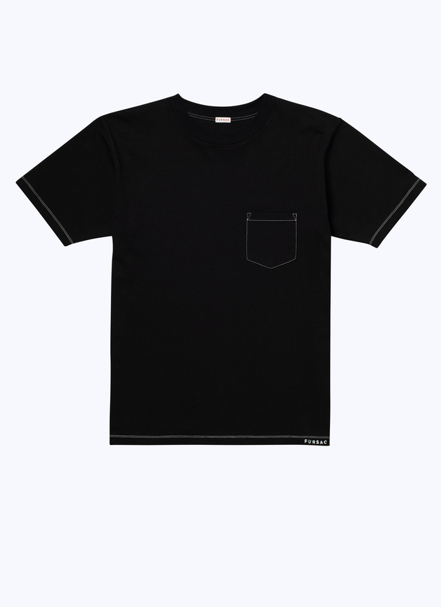 T-shirt noir homme jersey de coton Fursac - 23EJ2ATEE-BJ13/20