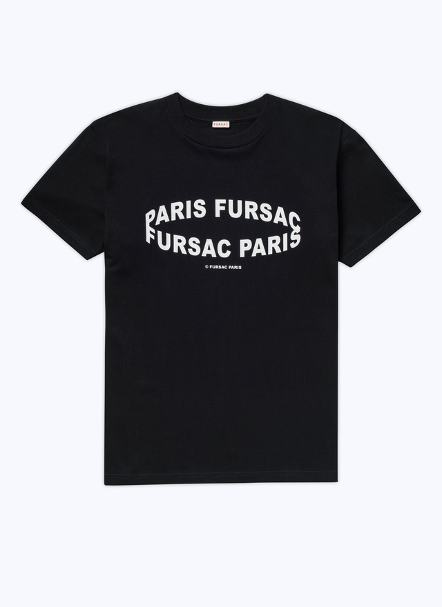 T-shirt noir homme coton Fursac - 22HJ2VETA-AJ14/20