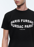 T-shirt noir en coton à imprimé Fursac - 22HJ2VETA-AJ14/20