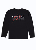 T-shirt noir en jersey de coton Fursac x De Rrusie - 22HJ2ARUM-AJ17/20