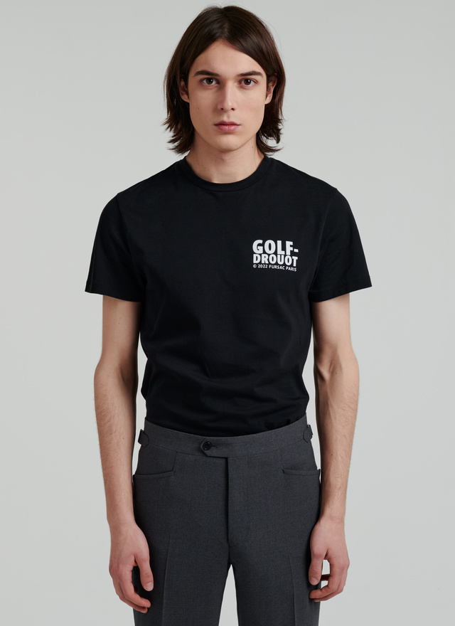 T-shirt homme noir coton Fursac - 22EJ2VETA-VJ11/20