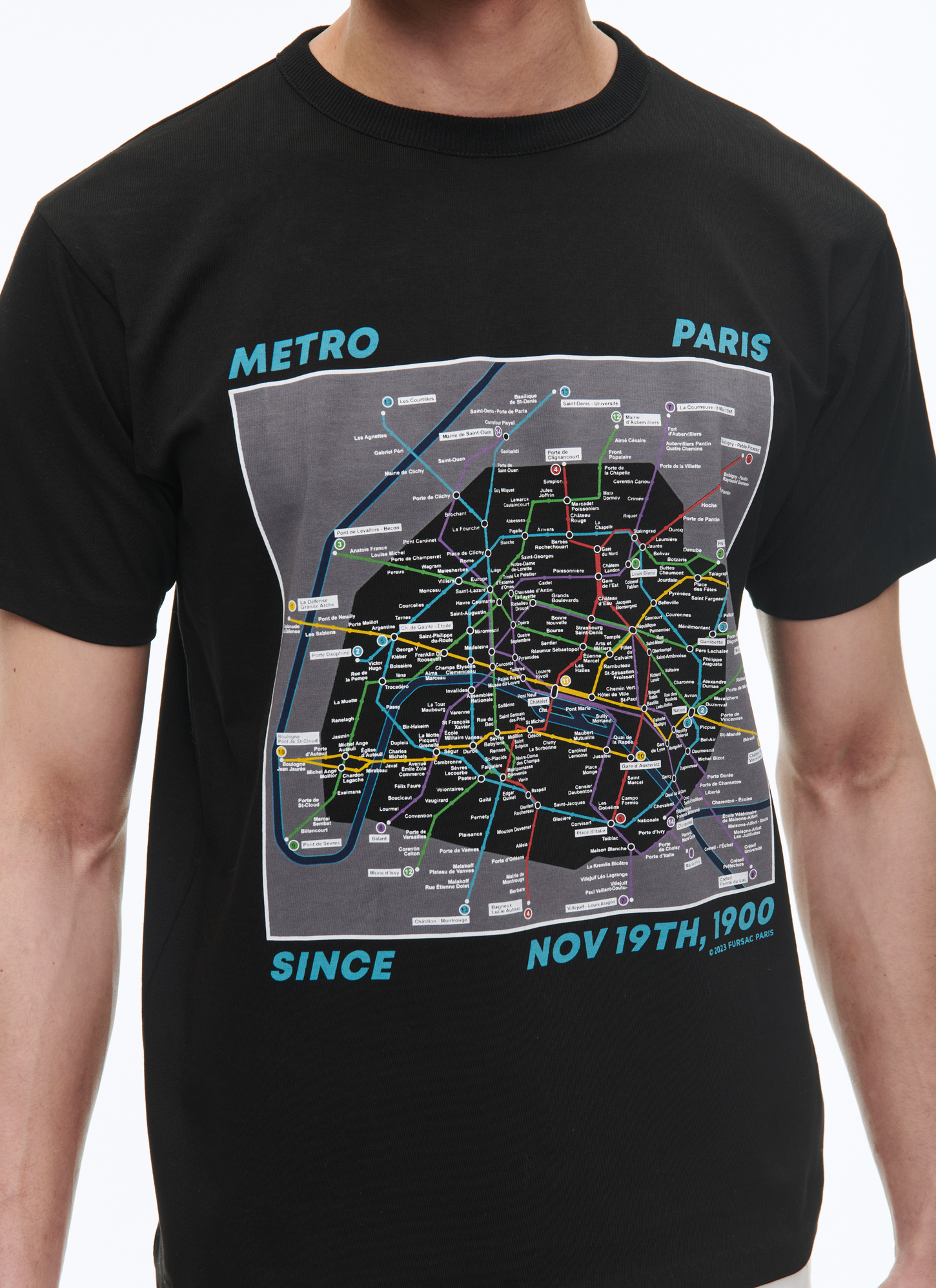 T-shirt noir homme Fursac - J2CETA-CJ05-B020