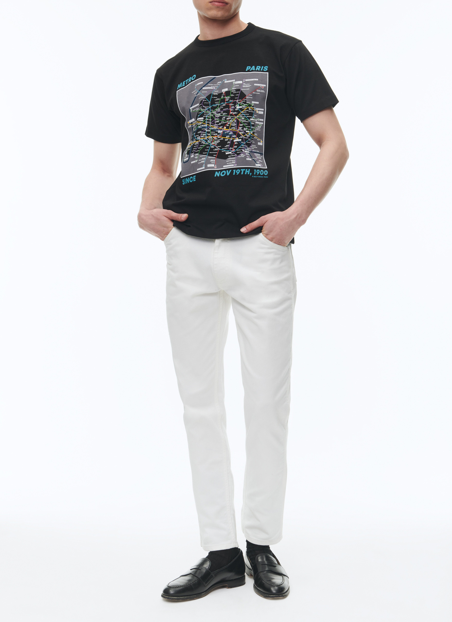 T-shirt homme noir jersey de coton Fursac - J2CETA-CJ05-B020