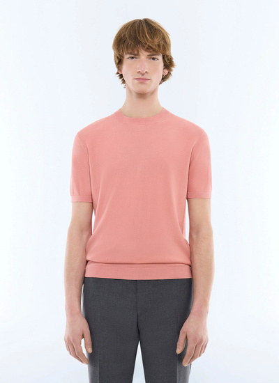 T-shirt homme rose coton mercerisé Fursac - A2SATI-SA01-F006