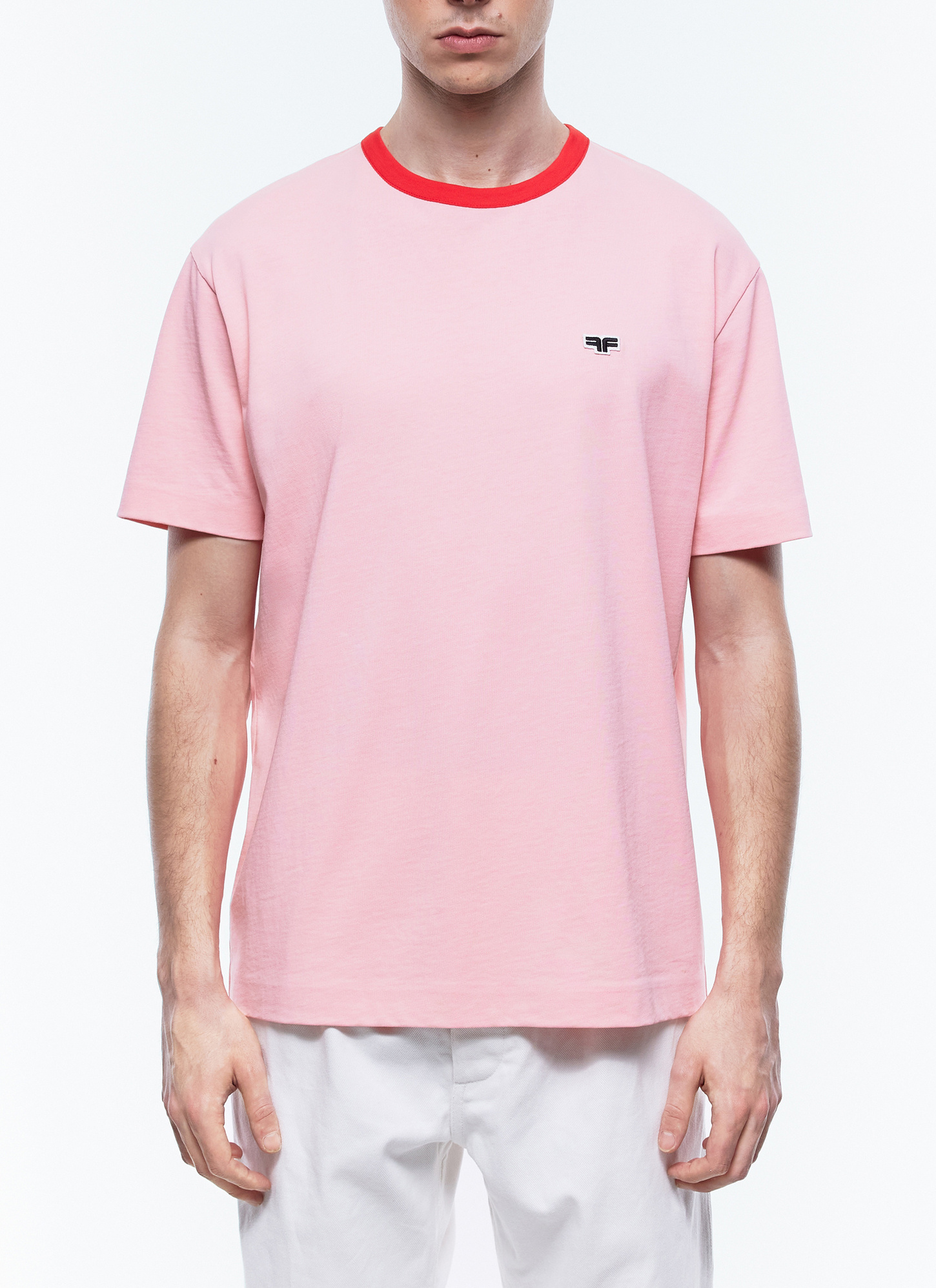 T-shirt homme rose jersey de coton biologique Fursac - J2CETA-EJ12-F007