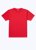 T-shirt rouge en jersey de coton brodé - 23EJ2ATEE-BJ13/79