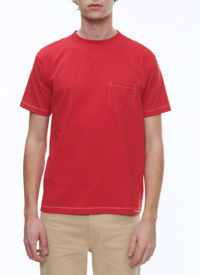 T-shirt homme rouge jersey de coton bio Fursac - J2ATEE-BJ13-79