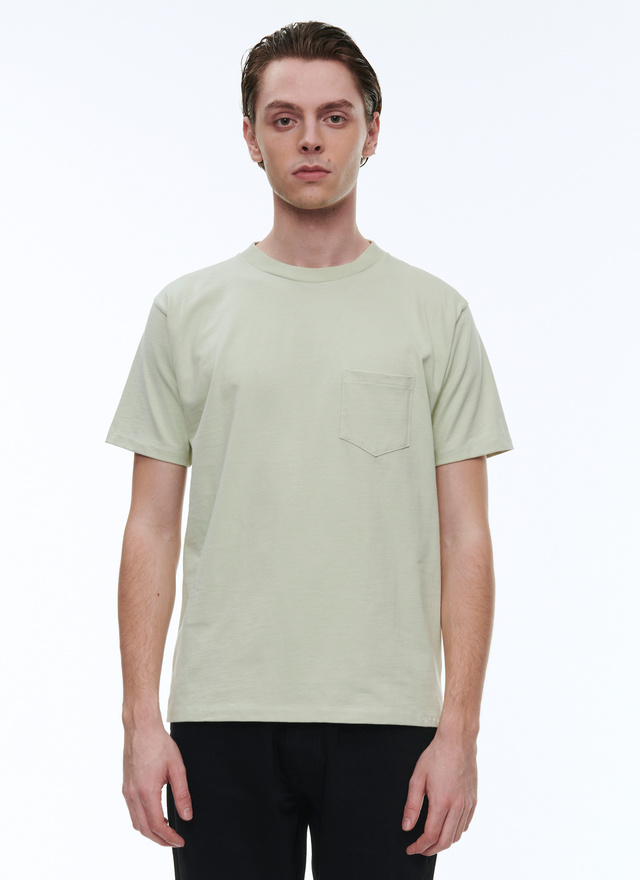 T-shirt homme vert jersey de coton Fursac - 23EJ2ATEE-BJ13/45