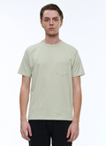 T-shirt vert en jersey de coton bio brodé - J2ATEE-BJ13-45