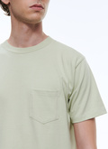 T-shirt vert en jersey de coton bio brodé - J2ATEE-BJ13-45