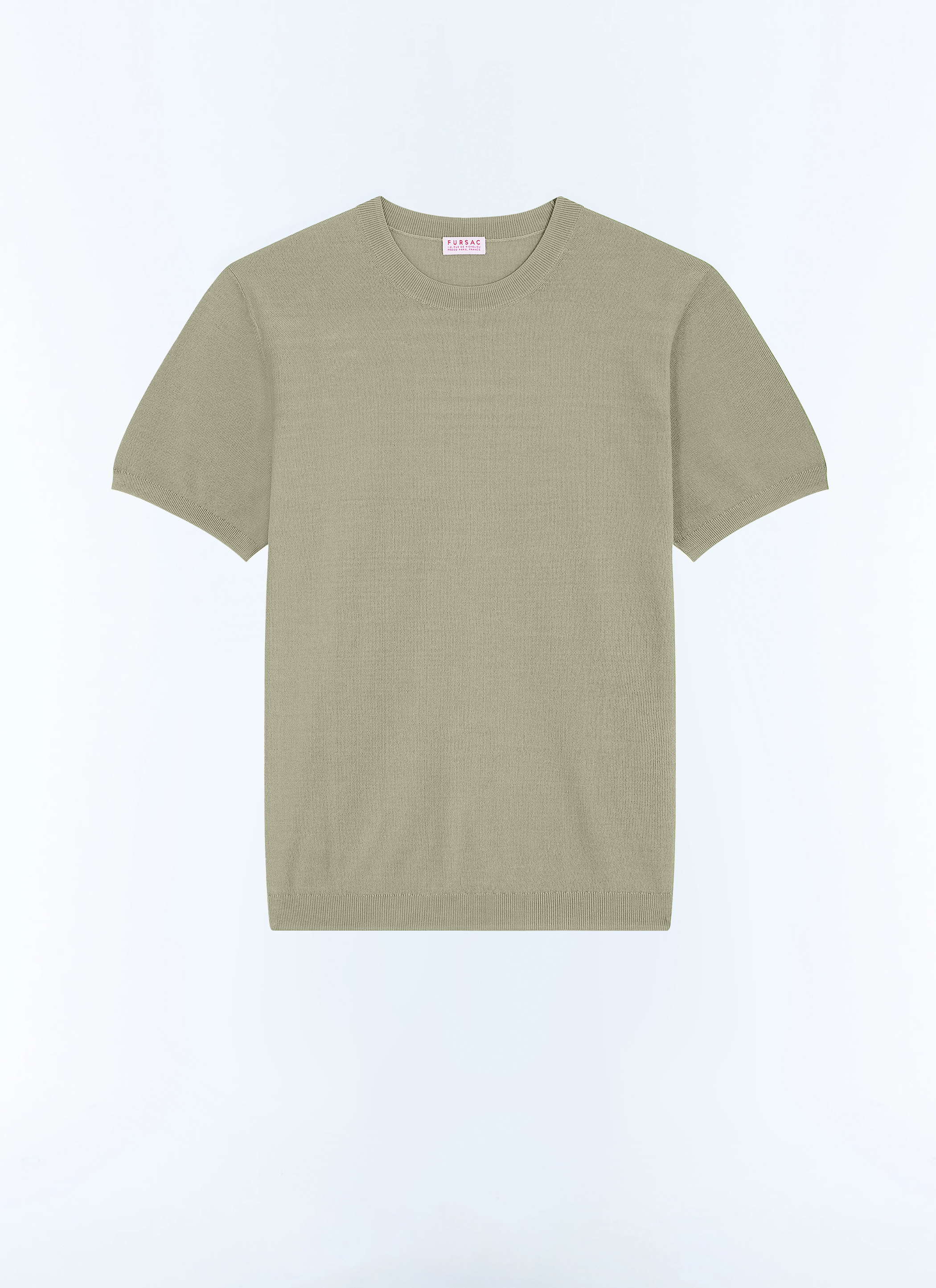 FURSAC - T-shirt point de riz en coton mercerisé - Homme - Taille L - Vert