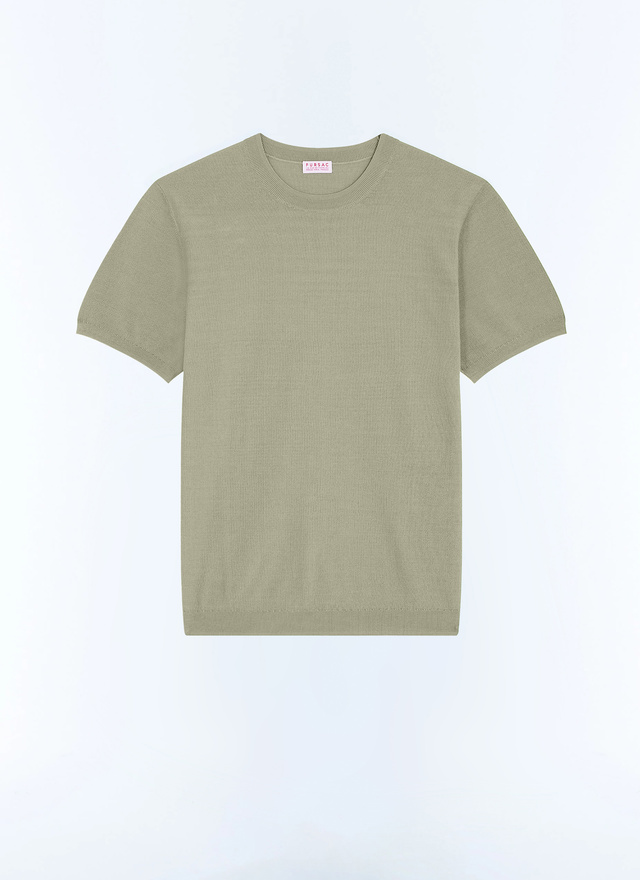 T-shirt vert homme coton mercerisé Fursac - A2SATI-JA21-H005