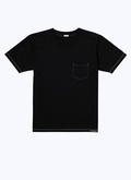 Black cotton jersey embroided t-shirt - 23EJ2ATEE-BJ13/20