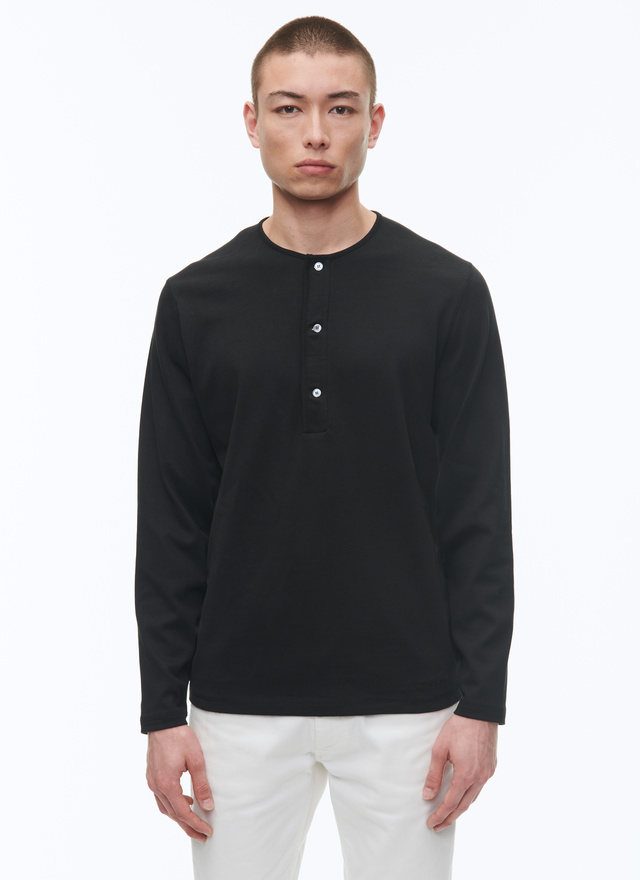 Men's t-shirt black cotton jersey Fursac - J2BOPA-TJ24-B020