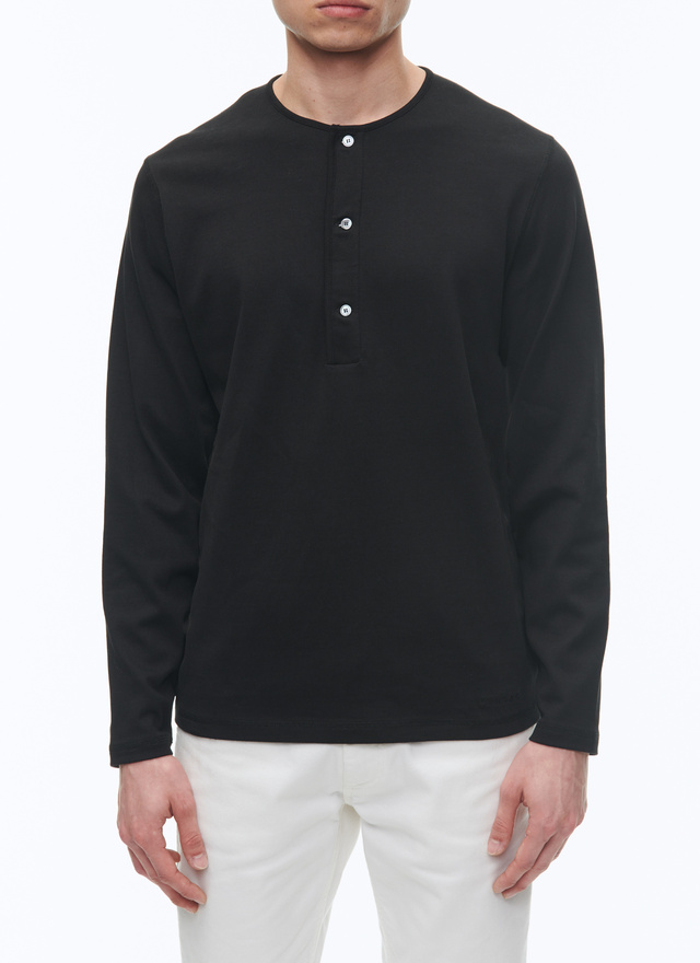 Men's t-shirt black cotton jersey Fursac - J2BOPA-TJ24-B020